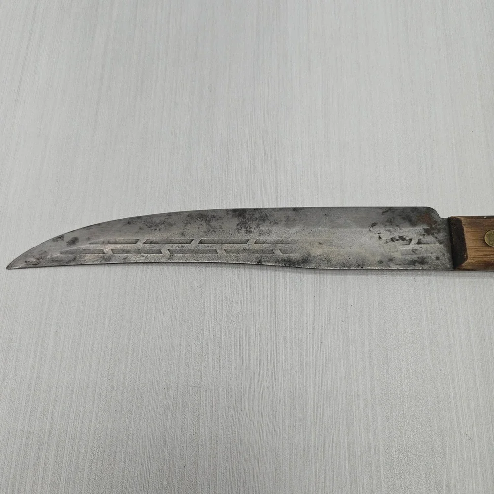 Vintage Old Hickory Ontario Knife Co Tru-Edge Carbon Steel Slicer Made in USA